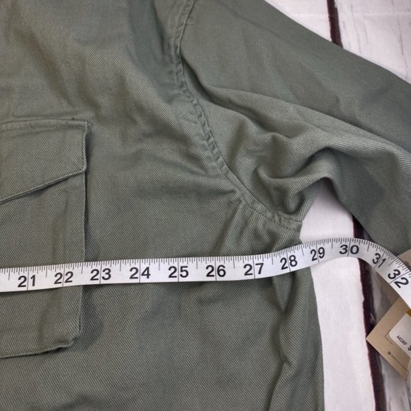 Levi's Trendy Plus Size Cropped Cotton Utility Jacket Army Green Size 3X NWT - Picture 11 of 12